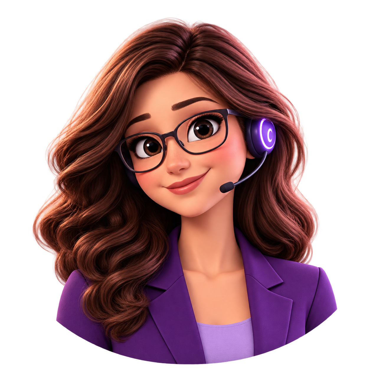 Becki wearing her receptionist headset